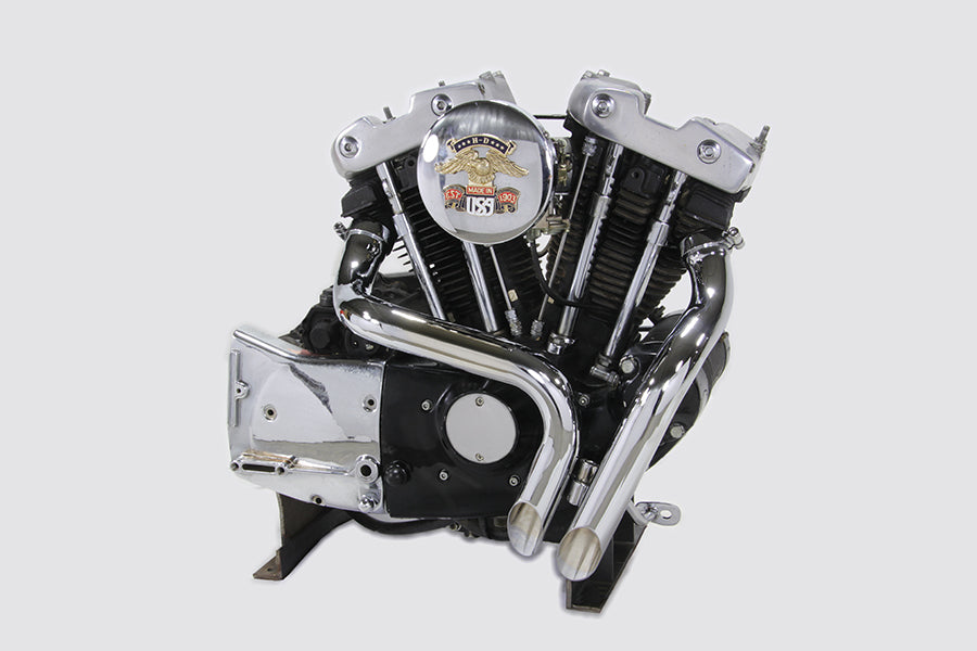 V-Twin 1221 Ironhead LAF chrome exhaust header set for motorcycle engines