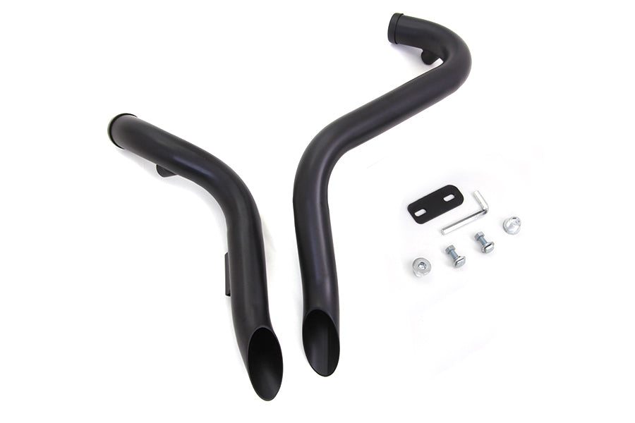 V-Twin Wyatt Gatling down-type drag pipe exhaust set, chrome-finished motorcycle pipes