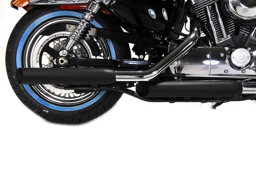 Wyatt Gatling Black Side Slash Muffler Set 30-0767 for motorcycle exhaust systems