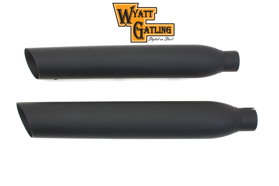 Wyatt Gatling black side slash muffler set 30-0767 for motorcycle exhaust