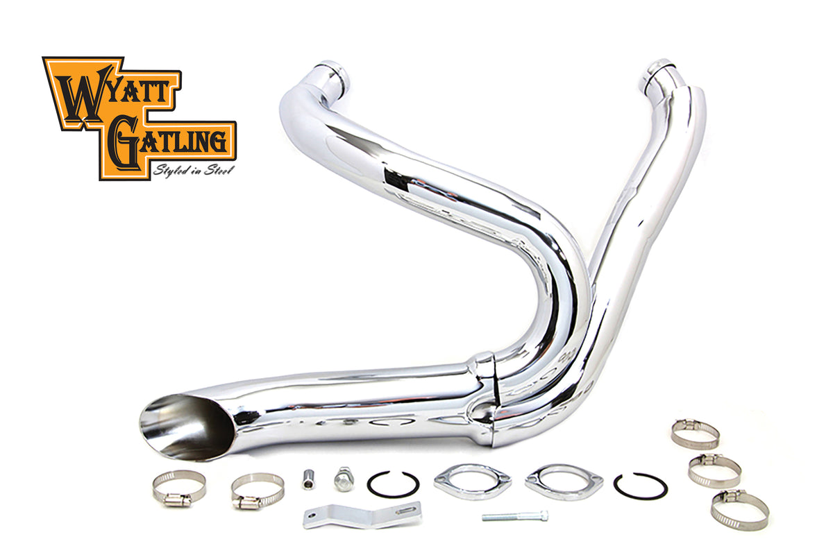 Wyatt Gatling 30-0772 chrome 2 into 1 exhaust pipe header kit ceramic coating