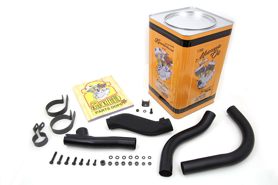 V-Twin 30-0803 Black Knucklehead exhaust header kit with motorcycle header pipes