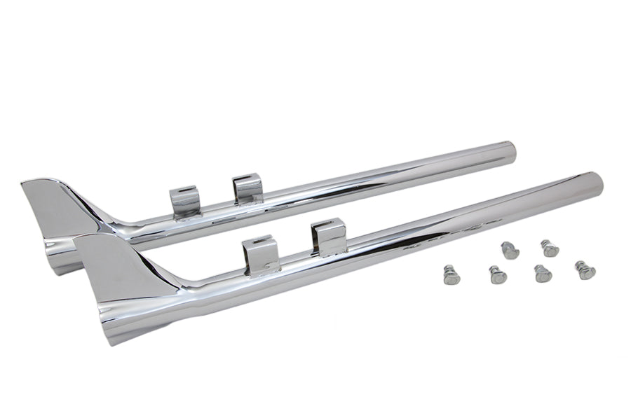 V-Twin 33-inch Bronx straight tail set chrome motorcycle exhaust pipes