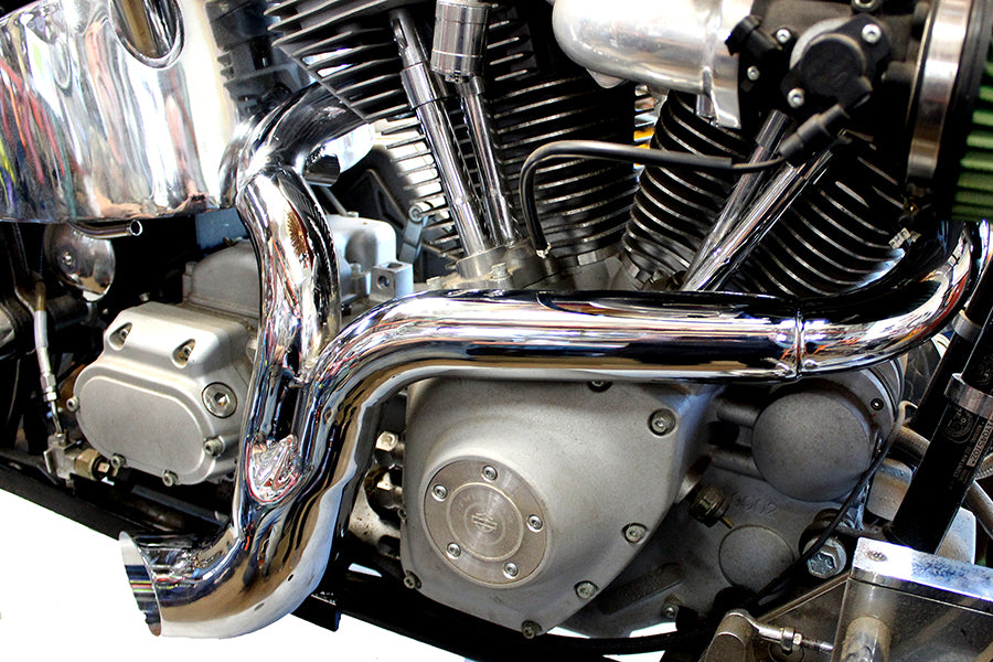 Wyatt Gatling 1933 FXST Ground Pounder chrome exhaust system for motorcycle applications