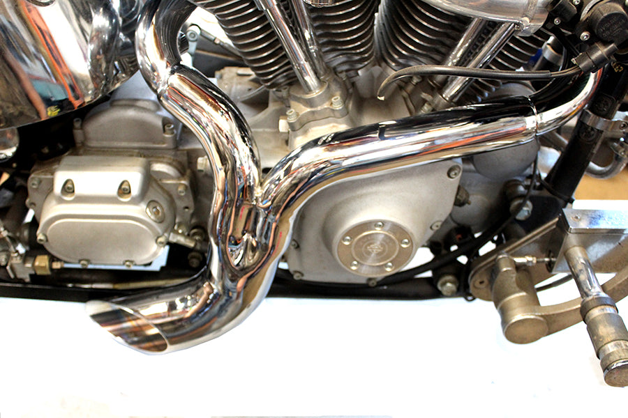 Wyatt Gatling 1933 FXST Ground Pounder chrome exhaust system mbilu