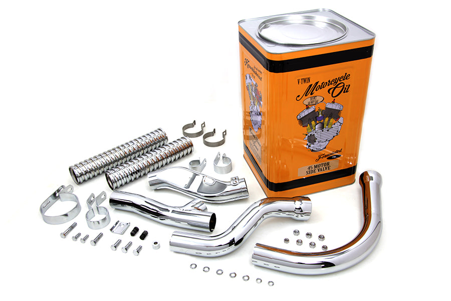 V-Twin 30-0819 Chrome Panhead Exhaust Header Kit