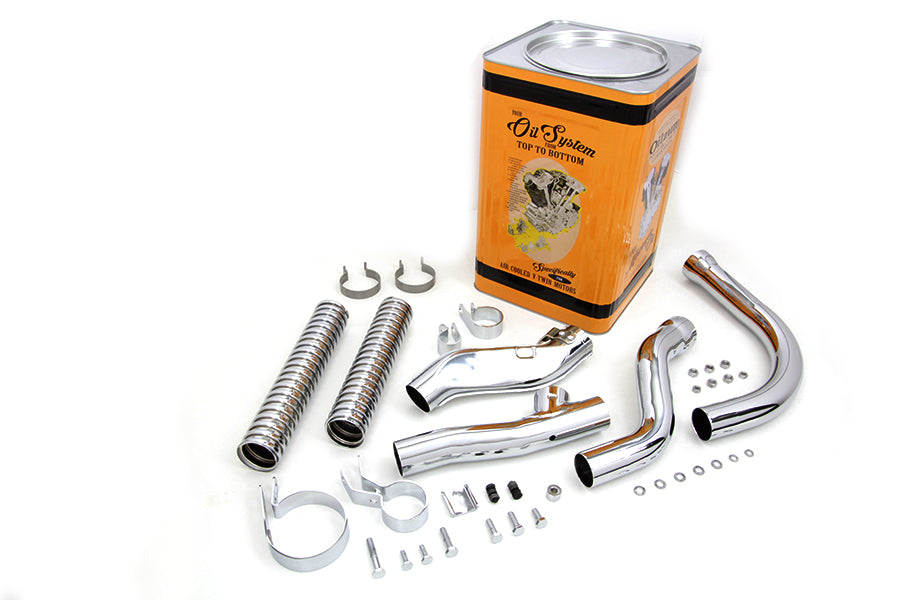 V-Twin 30-0819 Chrome Panhead Exhaust Header Kit