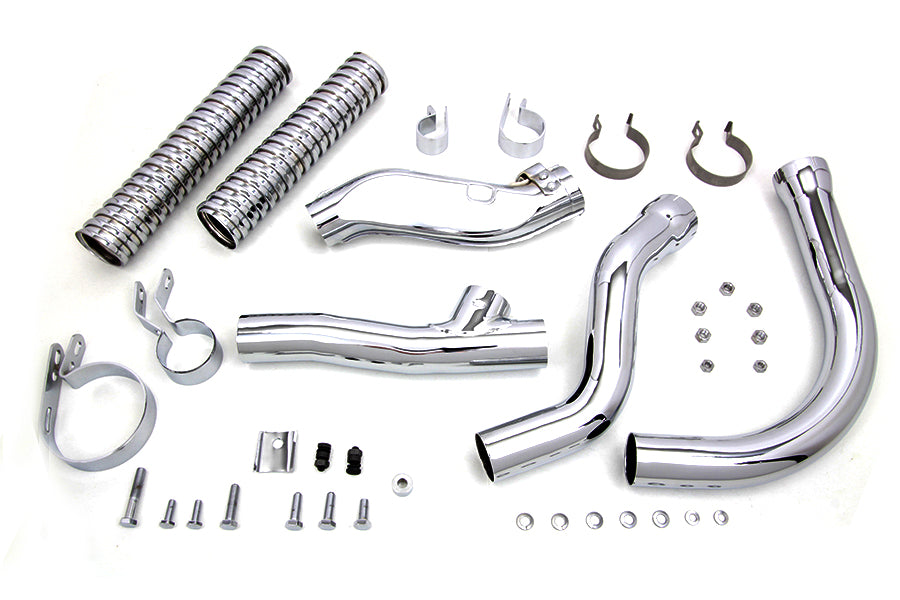 V-Twin 30-0819 Chrome Panhead Exhaust Header Kit