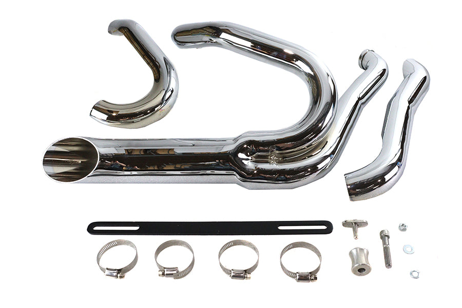 Wyatt Gatling Chrome 2-into-1 exhaust pipe header kit for 1953 motorcycle models