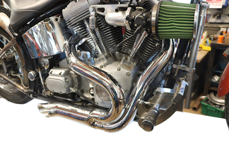 Wyatt Gatling chrome 2-into-1 exhaust pipe header kit for 1953 motorcycle models