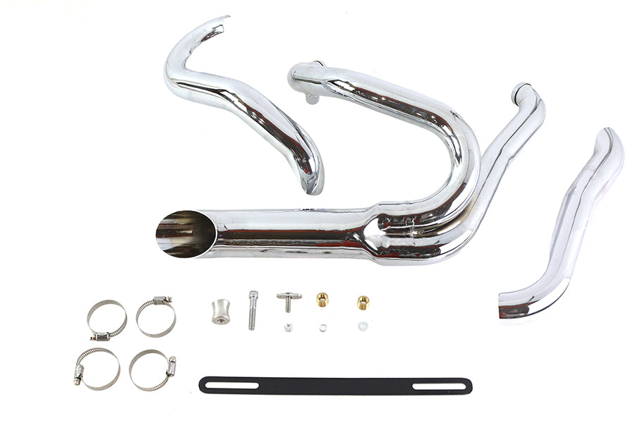 Wyatt Gatling 2000 chrome 2-into-1 exhaust pipe header kit for motorcycles