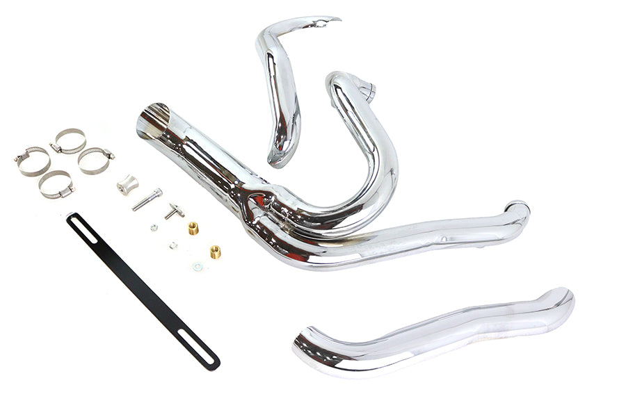 Wyatt Gatling 2000 chrome 2-into-1 exhaust pipe header kit for motorcycles