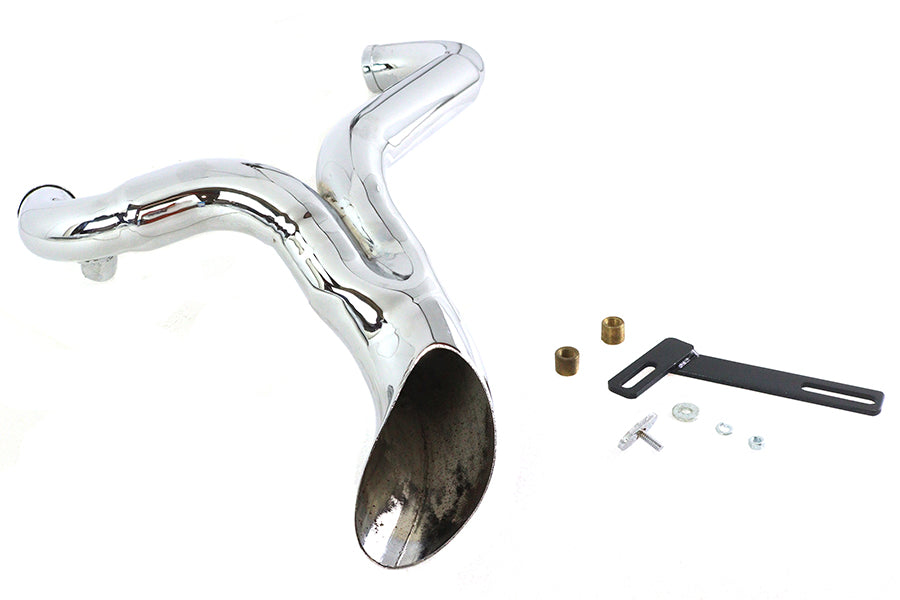 Wyatt Gatling 1942 FXD Ground Pounder chrome exhaust system with polished finish