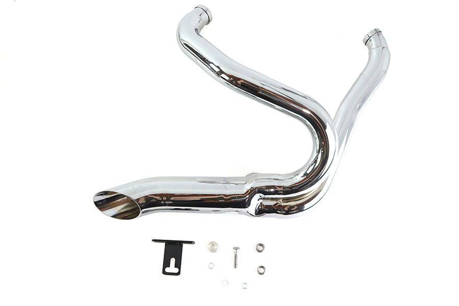 Wyatt Gatling 7947 chrome 2-into-1 exhaust pipe header kit with polished metal finish