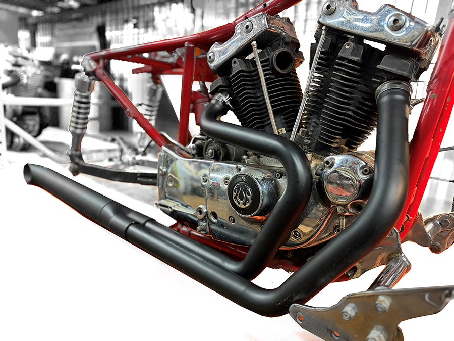 V-Twin Alphabet XL exhaust header set in black, model 30-0929