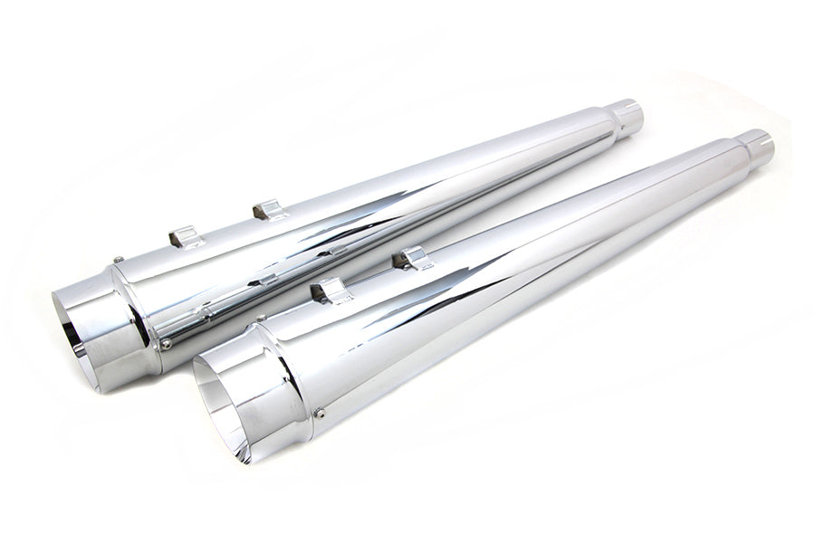 Wyatt Gatling 3605 Chrome Megaphone Muffler Set exhaust components in polished chrome finish