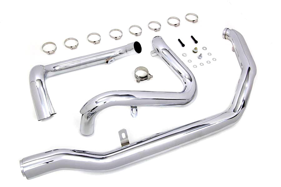 V-Twin M8 True Dual Header Set Chrome Exhaust for motorcycle, part 30-0933