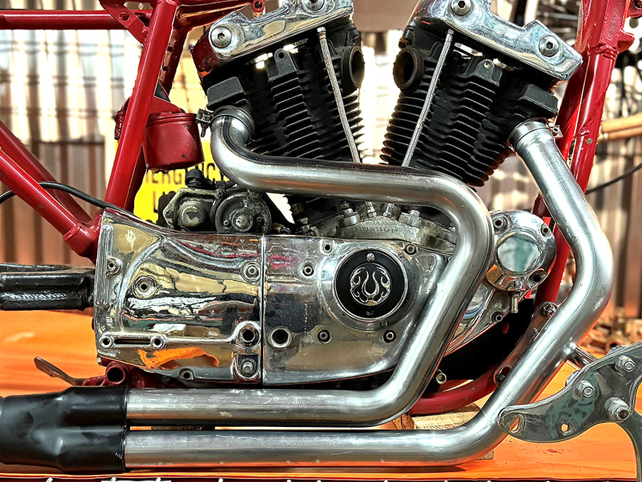 V-Twin 30-0938 Alphabet XL raw exhaust header set for motorcycle customization