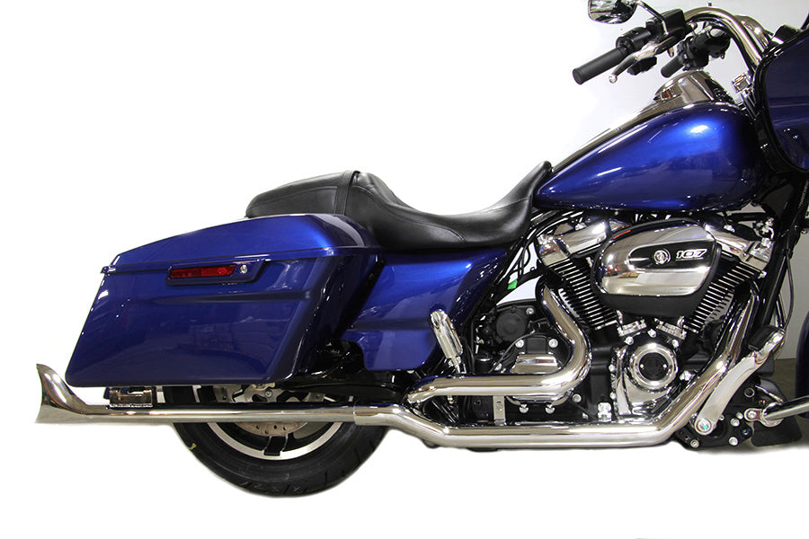 V-Twin M8 True Dual Exhaust Header Kit, 30-0940, chrome headers and mounting components