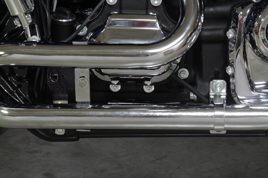 V-Twin M8 True Dual Exhaust Header Kit, 30-0940, polished metal headers shown side by side