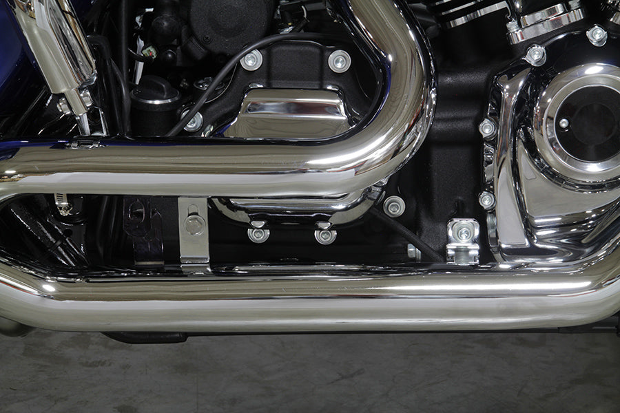 V-Twin M8 True Dual Exhaust Header Kit, model 30-0940, chrome headers and mounting hardware