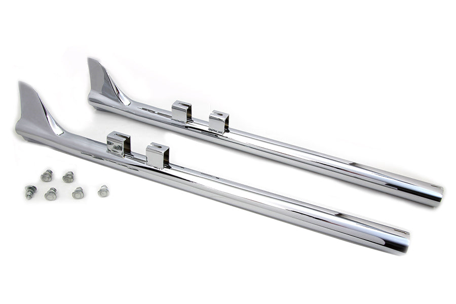 V-Twin 36-inch Bronx straight tail set chrome exhaust pipes, product image 30-0971b.jpg