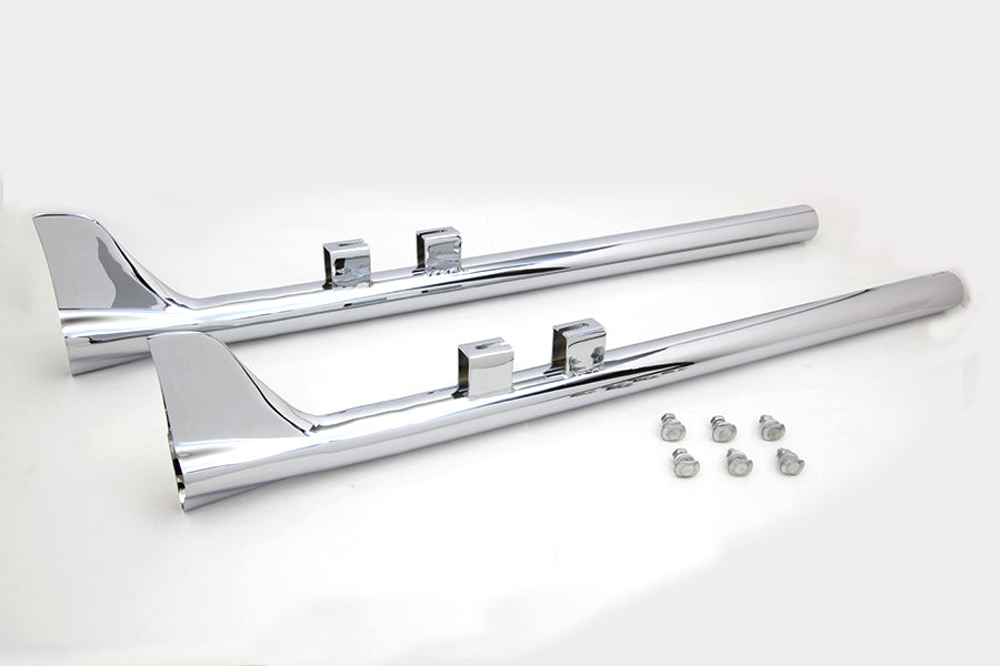 V-Twin 36-inch Bronx straight tail set chrome exhaust pipes, model 30-0971