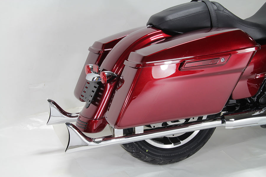 V-Twin M8 33-inch straight fishtail exhaust extension set in chrome finish