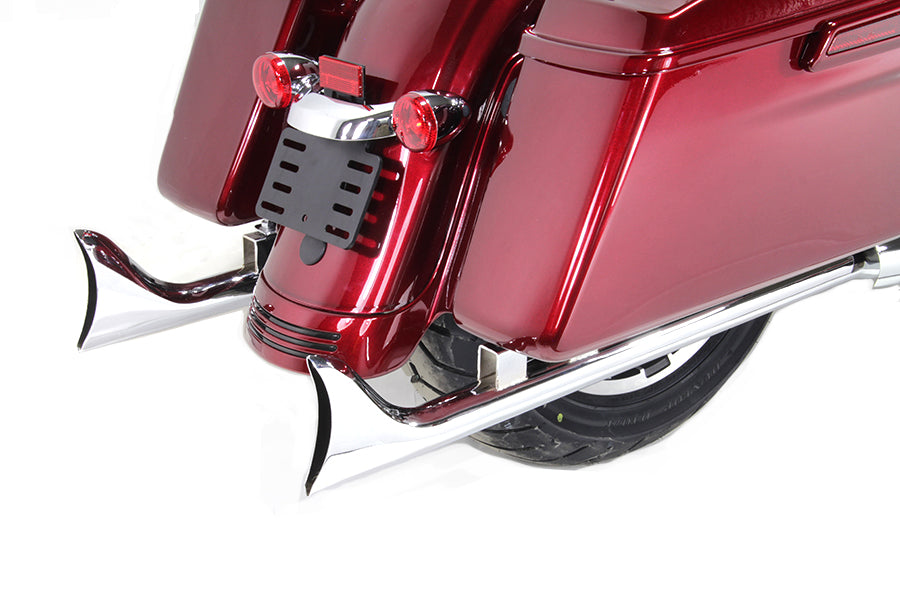 V-Twin M8 33-inch straight fishtail exhaust extension set in chrome finish