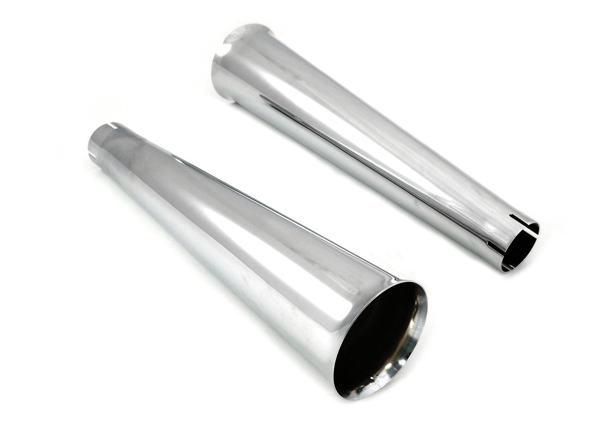 V-Twin 77440 chrome megaphone exhaust tip set for motorcycle pipes