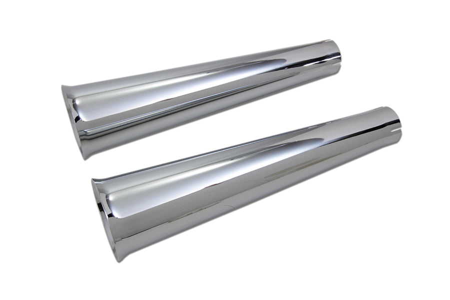 V-Twin 77440 chrome megaphone tip set for motorcycle exhaust pipes, two-piece design