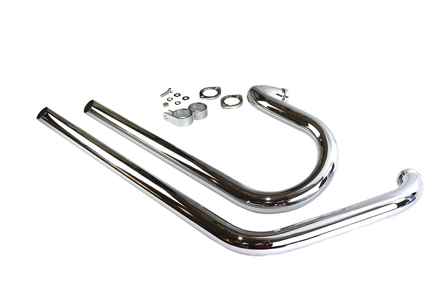V-Twin 78837 chrome side-by-side drag pipe exhaust set for motorcycle customization