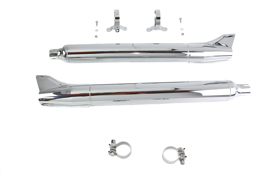 V-Twin 1961 style fishtail muffler kit in chrome, model 30-1301a exhaust parts