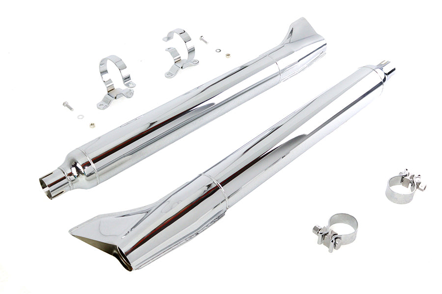 V-Twin 30-1301 1961-style chrome fishtail muffler kit for motorcycle exhaust