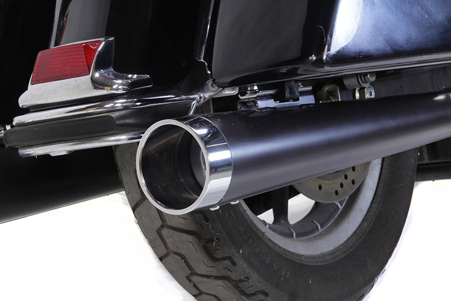 Wyatt Gatling 30-1303 Black Muffler Set with Chrome Reverse Cone Vortex Tips