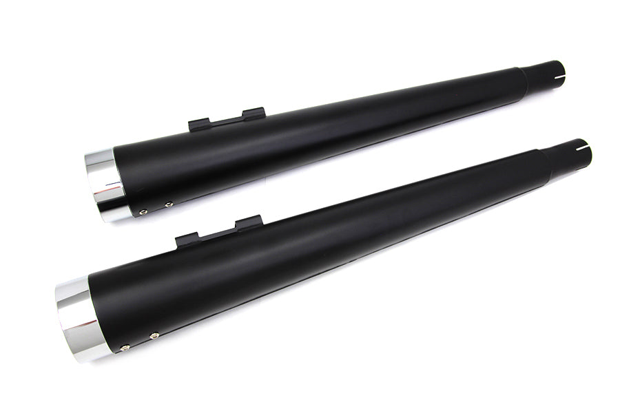 Wyatt Gatling 30-1303 Black Muffler Set with Chrome Reverse Cone Vortex Tips