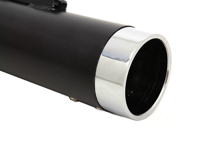 Wyatt Gatling 30-1303 Black Muffler Set with Chrome Reverse Cone Vortex Tips