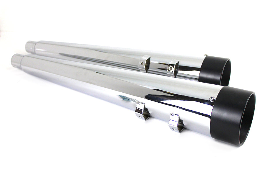 Wyatt Gatling 30-1305 Chrome Muffler Set with Black Vortex Tips