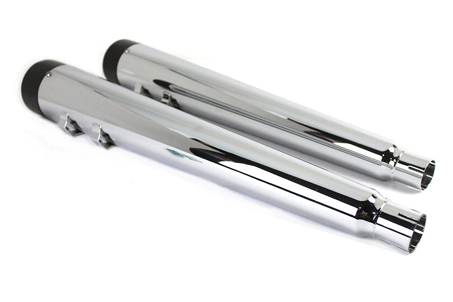 Wyatt Gatling 30-1305 Chrome Muffler Set with Black Vortex Tips
