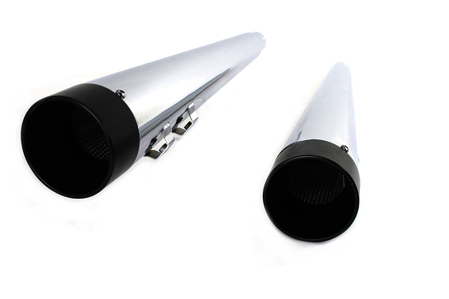 Wyatt Gatling 30-1305 Chrome Muffler Set with Black Vortex Tips