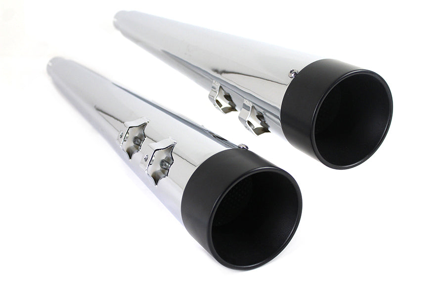 Wyatt Gatling 30-1305 Chrome Muffler Set with Black Vortex Tips