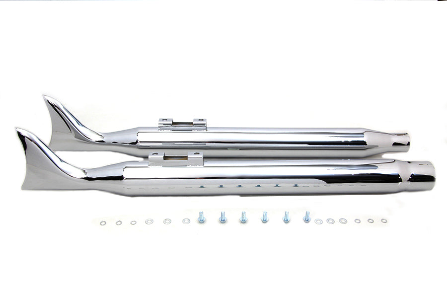 V-Twin FH-01-CHROME M8 Chrome Fishtail Muffler Set