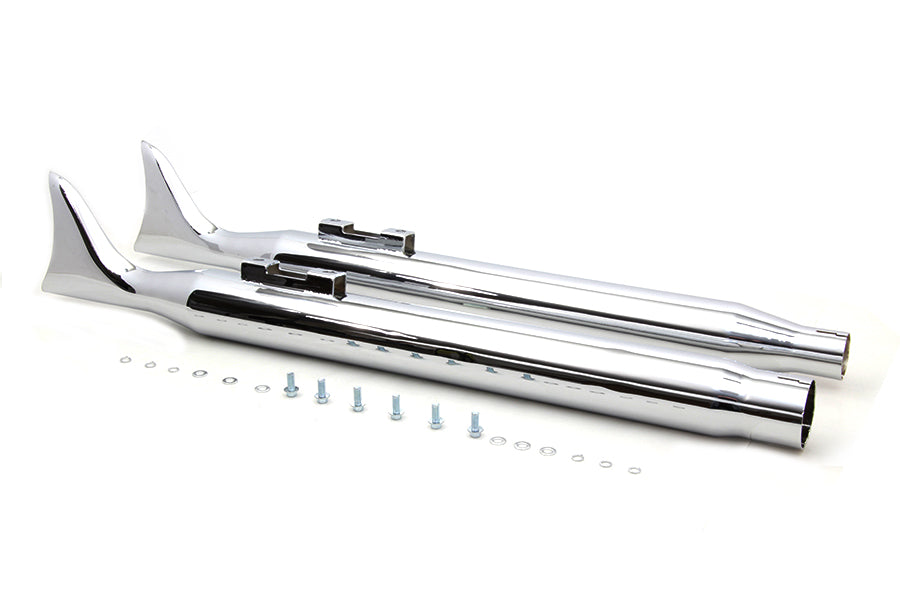 V-Twin FH-01-CHROME M8 Chrome Fishtail Muffler Set