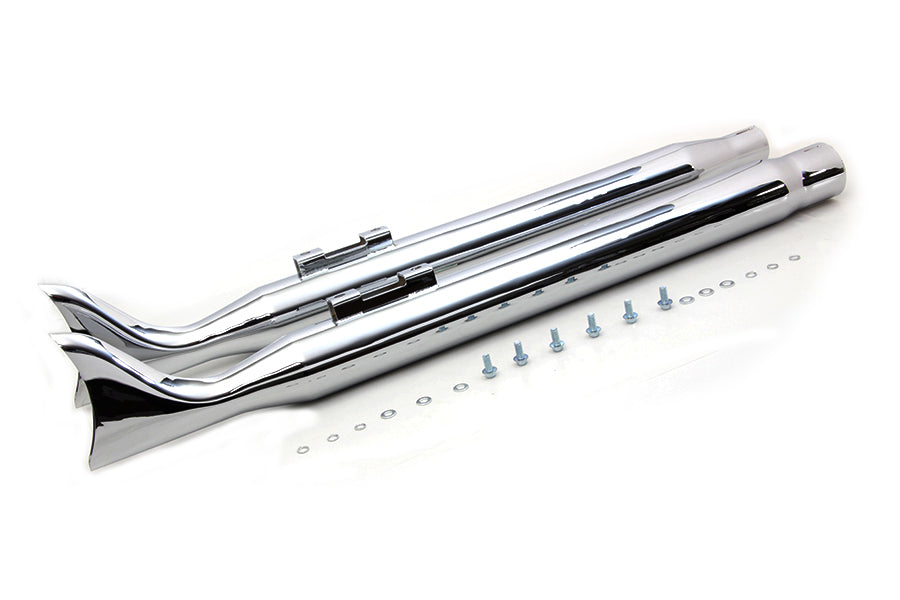 V-Twin FH-01-CHROME M8 Chrome Fishtail Muffler Set