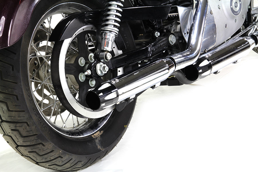 V-Twin SM-01-CHROME Chrome Highlighted Revolver Tip Muffler Set