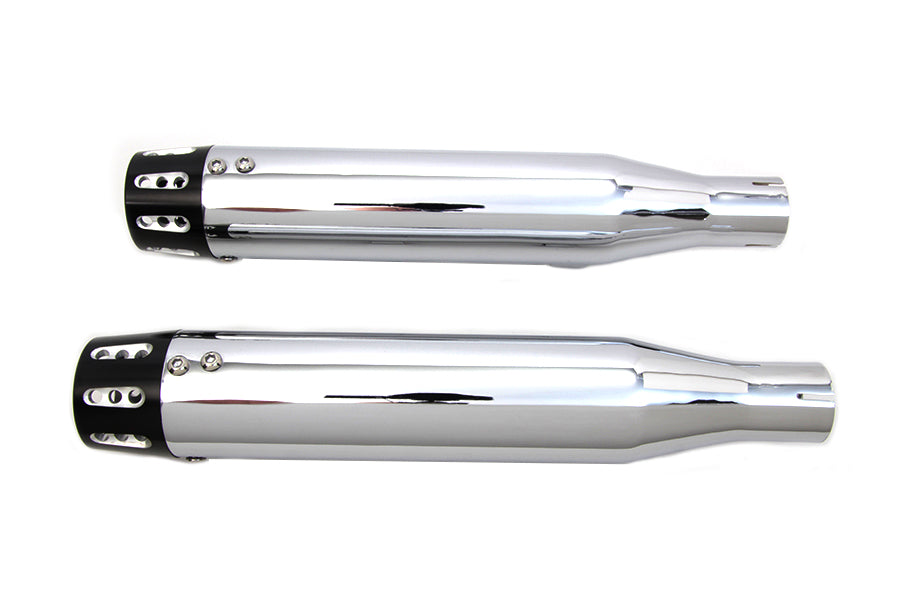 V-Twin SM-02-CHROME Chrome Tapered Revolver Tip Muffler Set