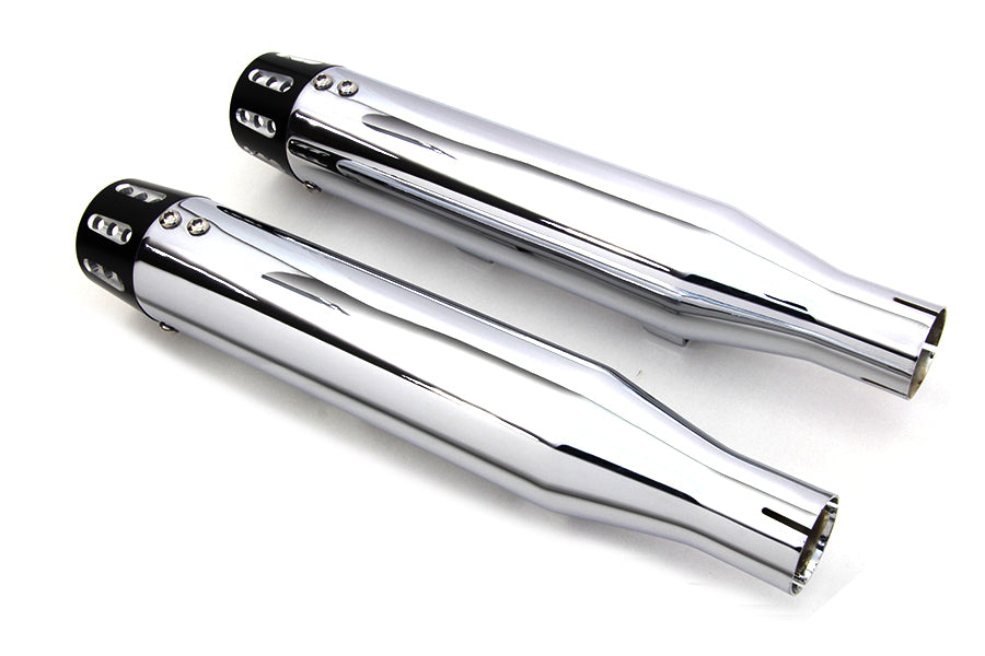 V-Twin SM-02-CHROME Chrome Tapered Revolver Tip Muffler Set