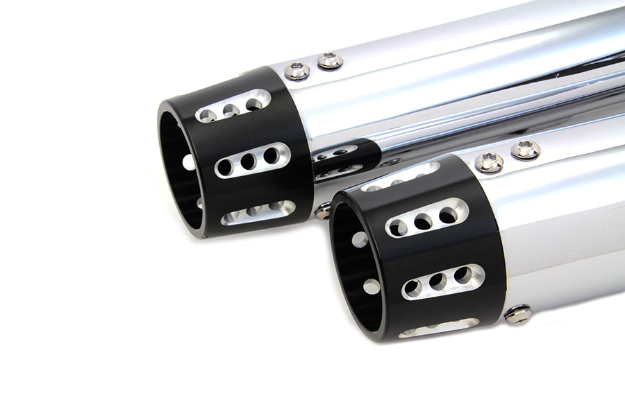 V-Twin SM-02-CHROME Chrome Tapered Revolver Tip Muffler Set