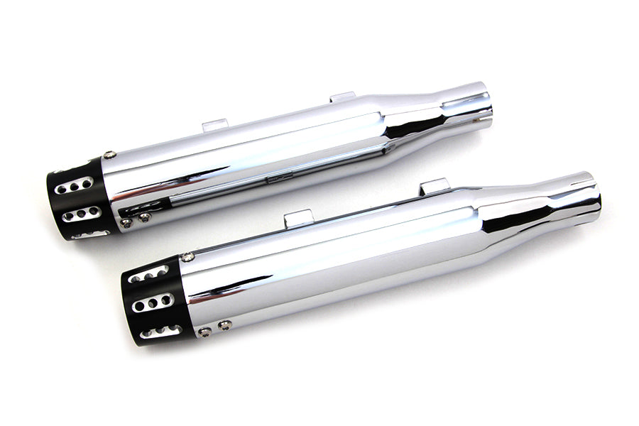 V-Twin SM-02-CHROME Chrome Tapered Revolver Tip Muffler Set