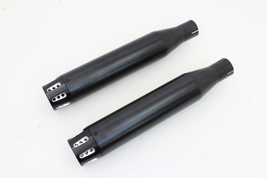 V-Twin SM-02-BLACK black tapered revolver tip muffler set for motorcycle exhaust
